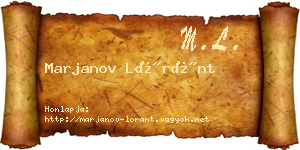 Marjanov Lóránt névjegykártya